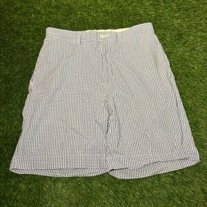 Polo Ralph Lauren Mens Blue White Gingham Cotton Shorts Size 32 Preppy Classic